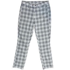 Uniqlo Plaid Pull On Leggings Knit Trousers Pants Size Small Cream & Black NWOT